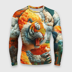Рашгард мужской Сказочный облачный тигр - нейроарт фантазия, цвет: 3D-принт