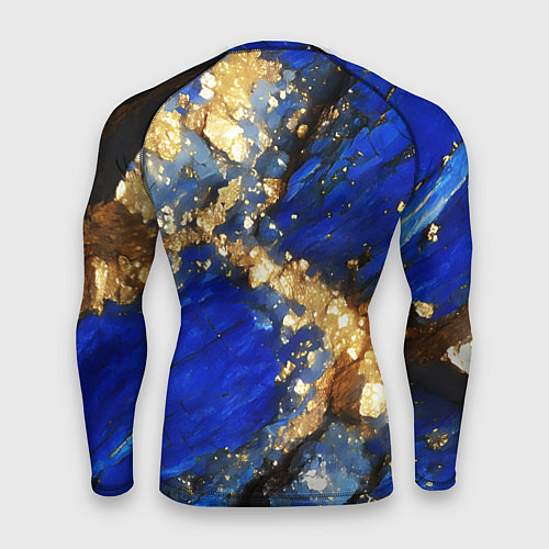 Мужской рашгард Золотой минерал в синем камне / 3D-принт – фото 2