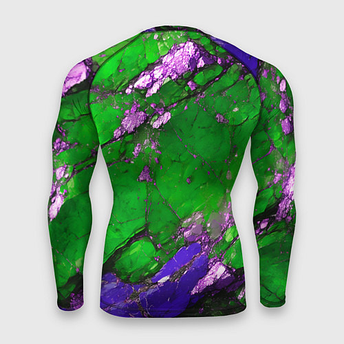 Мужской рашгард A purple mineral in a green stone / 3D-принт – фото 2