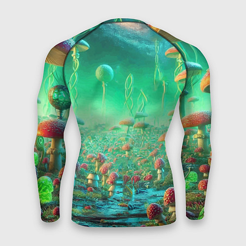 Мужской рашгард Рик и Морти изучают планету мухоморов - нейроарт ф / 3D-принт – фото 2