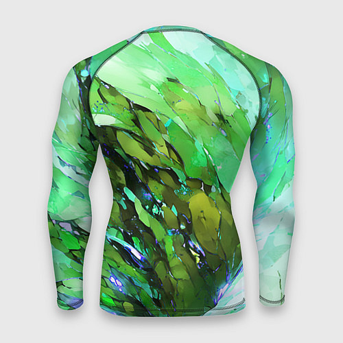 Мужской рашгард Зелёная абстракция / 3D-принт – фото 2