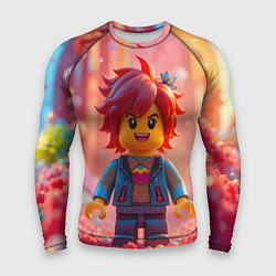 Мужской рашгард Роблокс человечек с красными волосами