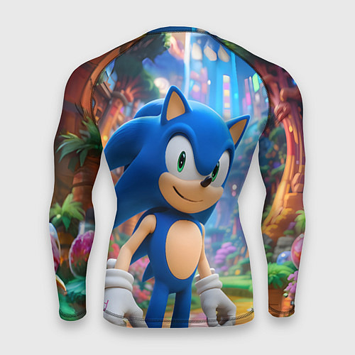 Мужской рашгард Sonic красочный мир / 3D-принт – фото 2