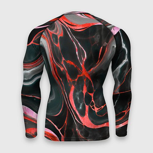 Мужской рашгард Красно-чёрный мрамор / 3D-принт – фото 2