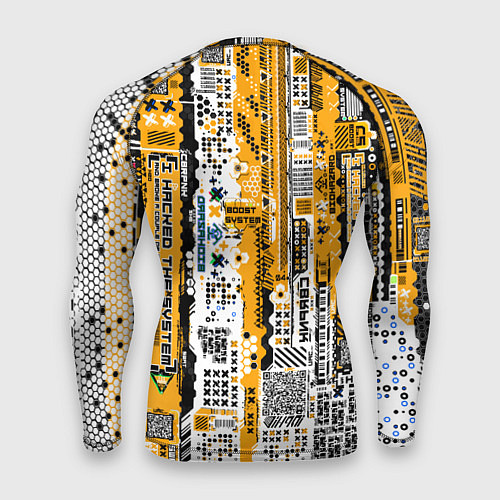 Мужской рашгард Cyberpunk pattern yellow / 3D-принт – фото 2