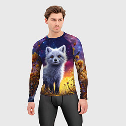 Рашгард мужской Песец в звездную ночь, цвет: 3D-принт — фото 2