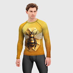 Рашгард мужской Пчела на золоте, цвет: 3D-принт — фото 2