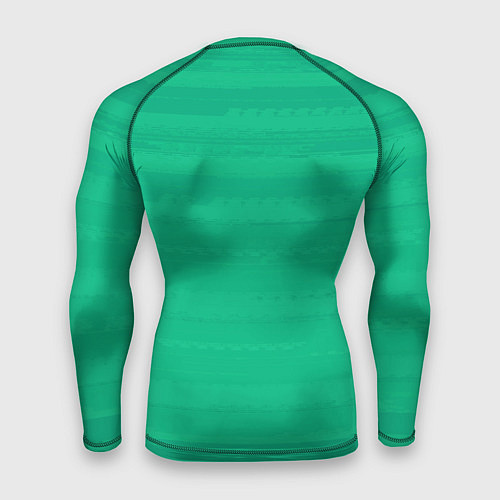 Мужской рашгард Изумрудный зелёный однотонный с полосами / 3D-принт – фото 2