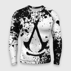 Мужской рашгард Assassins creed shadows - черно-белые брызги