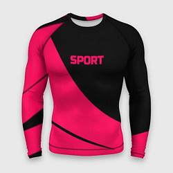 Рашгард мужской Sport чёрно-розовый двуцветный, цвет: 3D-принт