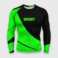 Рашгард мужской Sport чёрно-зелёный, цвет: 3D-принт