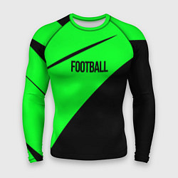 Рашгард мужской Football чёрно-зелёный, цвет: 3D-принт