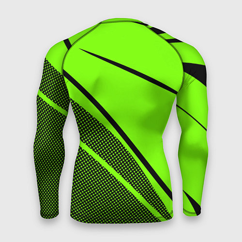 Мужской рашгард Sport ярко-зелёный с чёрным точечный / 3D-принт – фото 2
