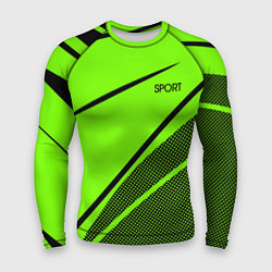Рашгард мужской Sport ярко-зелёный с чёрным точечный, цвет: 3D-принт