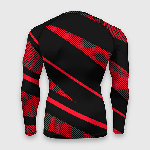 Мужской рашгард Sport чёрный и красный полосы / 3D-принт – фото 2