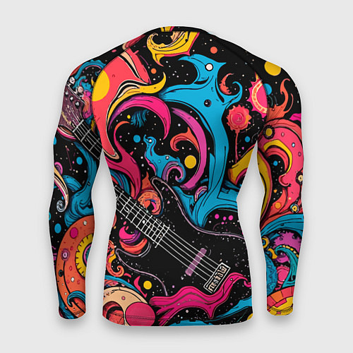 Мужской рашгард Psychedelic abstract guitar / 3D-принт – фото 2