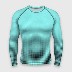Мужской рашгард Градиент текстура с точками голубой
