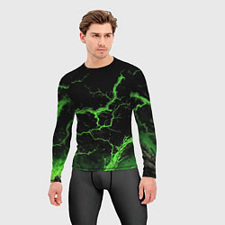 Рашгард мужской Зеленая молния разлома, цвет: 3D-принт — фото 2