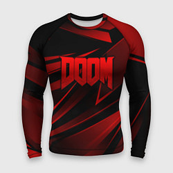 Мужской рашгард Doom - красная абстракция