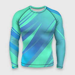 Мужской рашгард Нежный голубой с полосами градиент