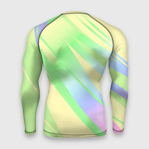 Мужской рашгард Жёлто-зелёный полосатый / 3D-принт – фото 2