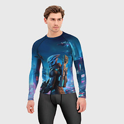 Рашгард мужской Mass Effect - neon glow fantastic, цвет: 3D-принт — фото 2