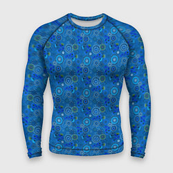 Мужской рашгард Этнический синий деревенский абстрактный узор