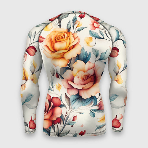 Мужской рашгард Паттерн с переплетением цветов / 3D-принт – фото 2