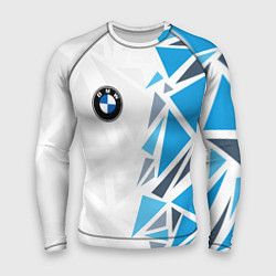 Рашгард мужской Бмв - фрагментация синяя, цвет: 3D-принт