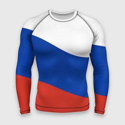 Рашгард мужской Флаг России волной, цвет: 3D-принт