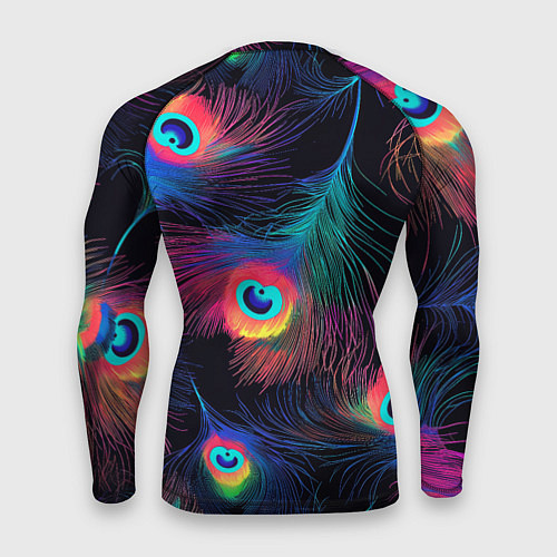 Мужской рашгард Павлиньи перья - разные оттенки / 3D-принт – фото 2