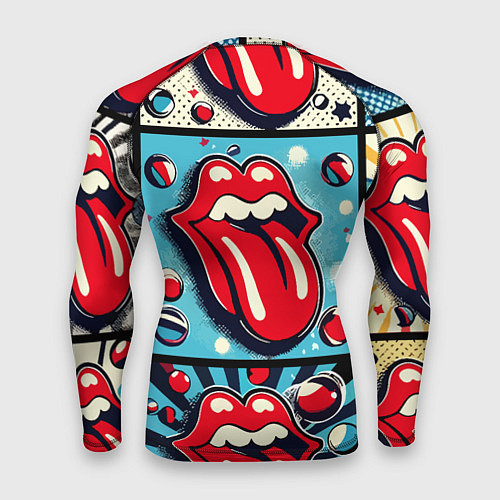 Мужской рашгард Rolling Stones logo - pop art / 3D-принт – фото 2