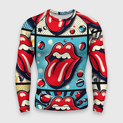 Мужской рашгард Rolling Stones logo - pop art