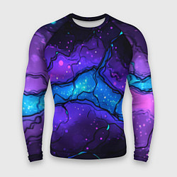 Рашгард мужской Синяя звездная полоса в плите текстура, цвет: 3D-принт