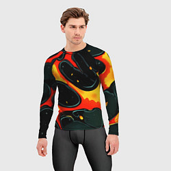 Рашгард мужской Оранжевые разломы текстура, цвет: 3D-принт — фото 2