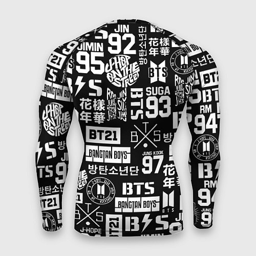 Мужской рашгард Bangtan Boys pattern black / 3D-принт – фото 2