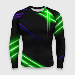 Рашгард мужской Green pink purple line, цвет: 3D-принт