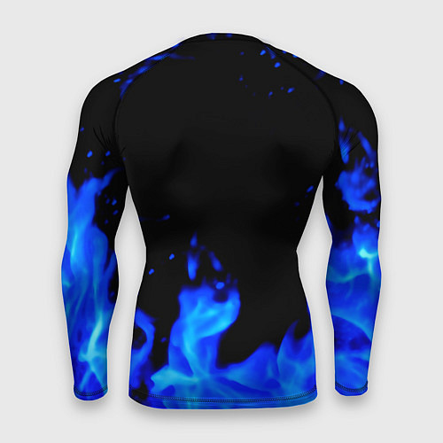 Мужской рашгард Киберпанк голубой огонь / 3D-принт – фото 2