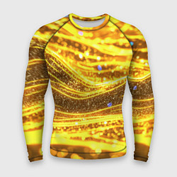 Мужской рашгард Золотые блестящие волны
