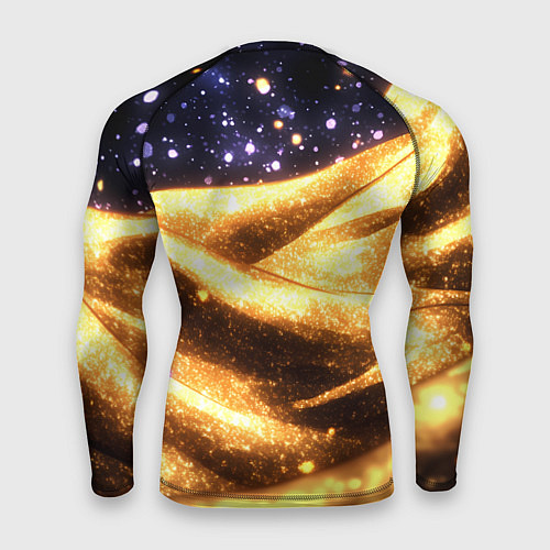 Мужской рашгард Золотая текстура и синее небо / 3D-принт – фото 2