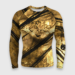 Рашгард мужской Золото с черной текстурой, цвет: 3D-принт