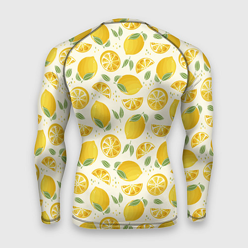 Мужской рашгард Сочные лимоны - паттерн / 3D-принт – фото 2