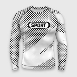 Мужской рашгард Sport чёрно-белый с полосой
