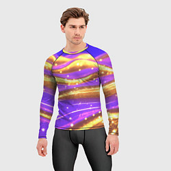 Рашгард мужской Блестящая волнистая текстура, цвет: 3D-принт — фото 2