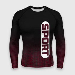 Мужской рашгард Sport чёрно-розовый текстурный градиент