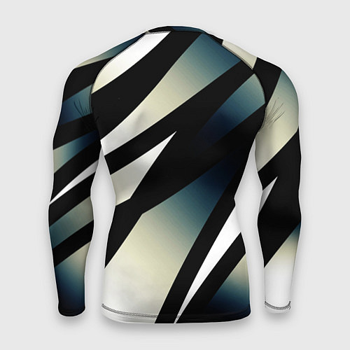 Мужской рашгард Чёрно-белый с синим затемнением полосы / 3D-принт – фото 2