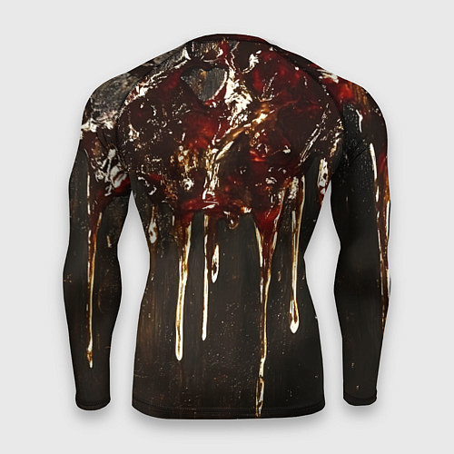 Мужской рашгард Стекающий мед - текстура / 3D-принт – фото 2
