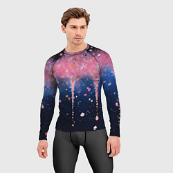 Рашгард мужской Розово-синяя текстура, цвет: 3D-принт — фото 2