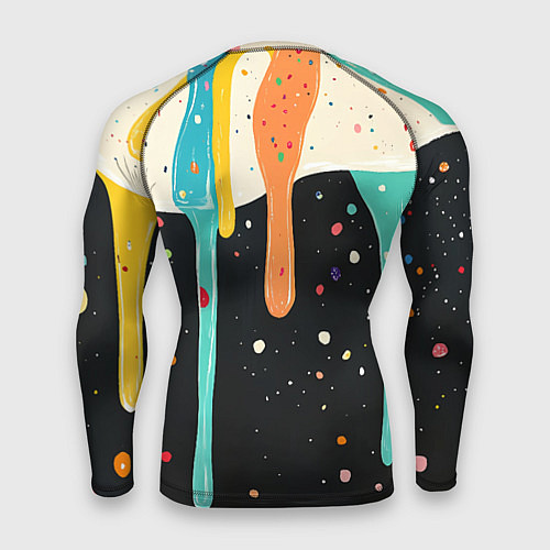 Мужской рашгард Разноцветные капли текстура / 3D-принт – фото 2