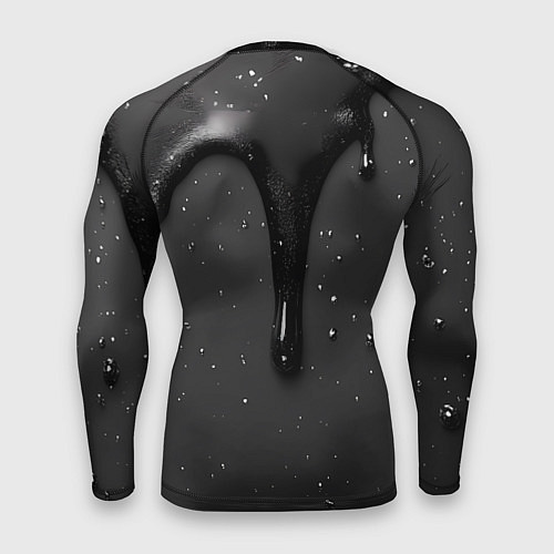Мужской рашгард Черная текстура - хром / 3D-принт – фото 2